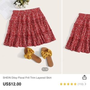 Floral ruffle skirt